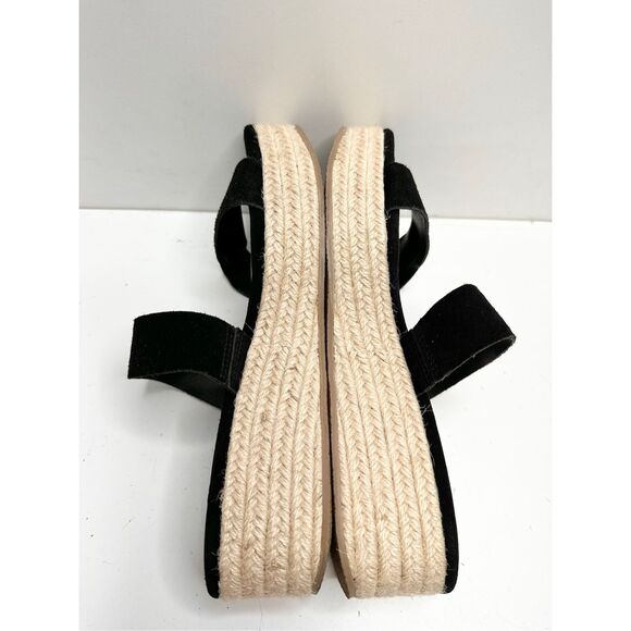 Treasure & Bond Sandals Size 8.5 Suede Upper Black Platform Espadrille Open Toe - Picture 7 of 9